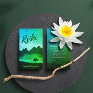 Tarjeta De Visita Maestro de Reiki Natural Instructor de Meditación