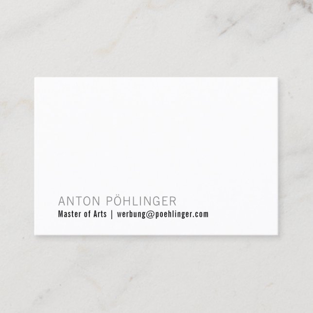 Tarjeta De Visita maestro minimal sutil (Anverso)