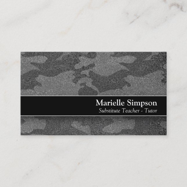 Tarjeta De Visita Maestros de medios sociales Purpurinas de camuflaj (Anverso)