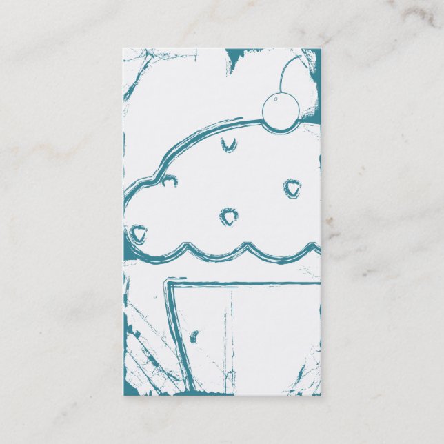 Tarjeta De Visita magdalena de la cereza del grunge (Anverso)