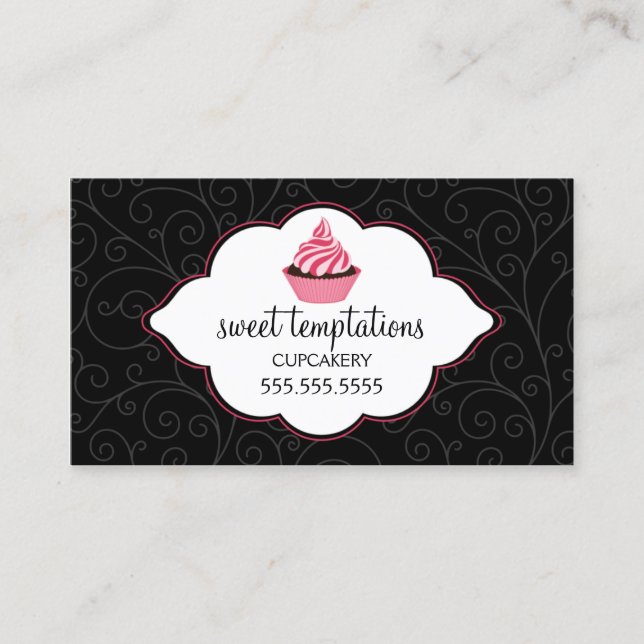 Tarjeta De Visita Magdalena elegante de la panadería (Anverso)