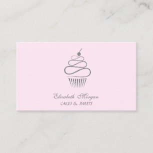 Tarjeta De Visita Magdalena elegante y linda con brillo, dulces