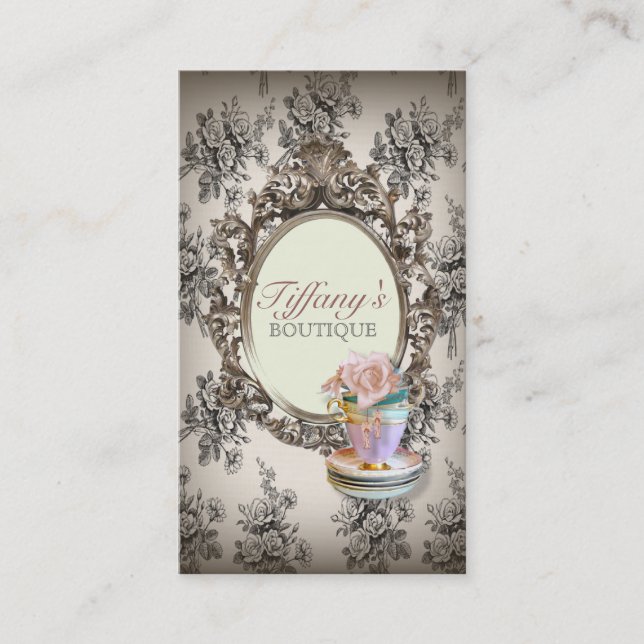 Tarjeta De Visita magdalena floral de la panadería del victorian (Anverso)