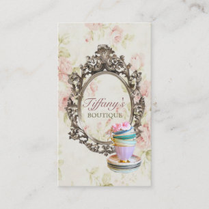 Tarjeta De Visita magdalena floral de la panadería del victorian