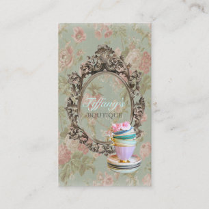 Tarjeta De Visita magdalena floral de la panadería del victorian
