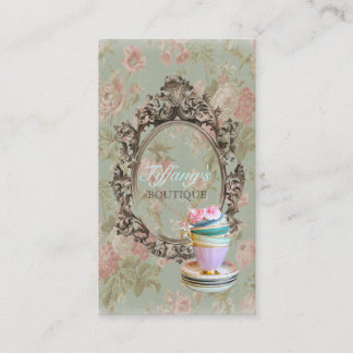 Tarjeta De Visita magdalena floral de la panadería del victorian