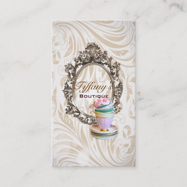 Tarjeta De Visita magdalena floral de la panadería del victorian (Anverso)