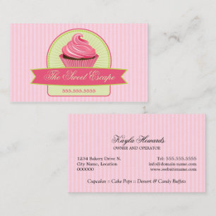 Tarjeta De Visita Magdalena rosada del postre