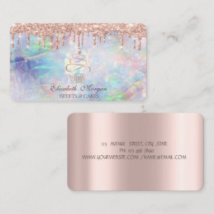 Tarjeta De Visita Magdalenas Dulces Gotear Oro Rosa Ópalo