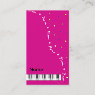 Tarjeta de visita magenta del piano de cola
