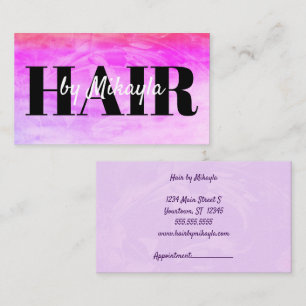 Tarjeta De Visita Magenta Estilo Pelo Rosa Nails Simple Business Car