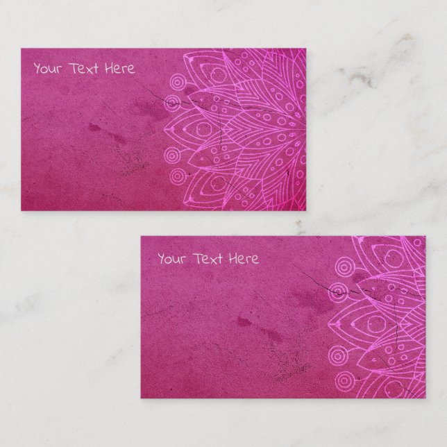 Tarjeta De Visita Magenta Mandala Mind Body Spirit Yoga Instructor (Anverso / Reverso)