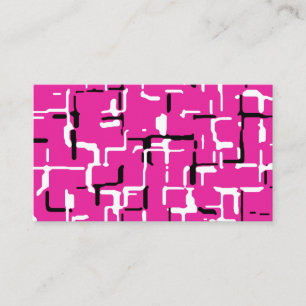 Tarjeta De Visita Magenta Púrpura Rosa Negro Blanco Patrón