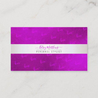 Tarjeta De Visita Magenta radiante Minimalista en monograma de PixDe