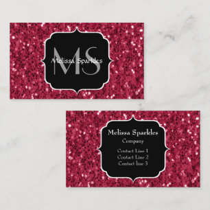 Tarjeta De Visita Magenta rojo oscuro aguijón negro espuma Monograma