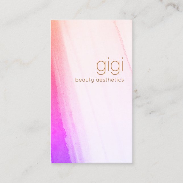 Tarjeta De Visita Magenta rosa artificial abstracta acuarela (Anverso)