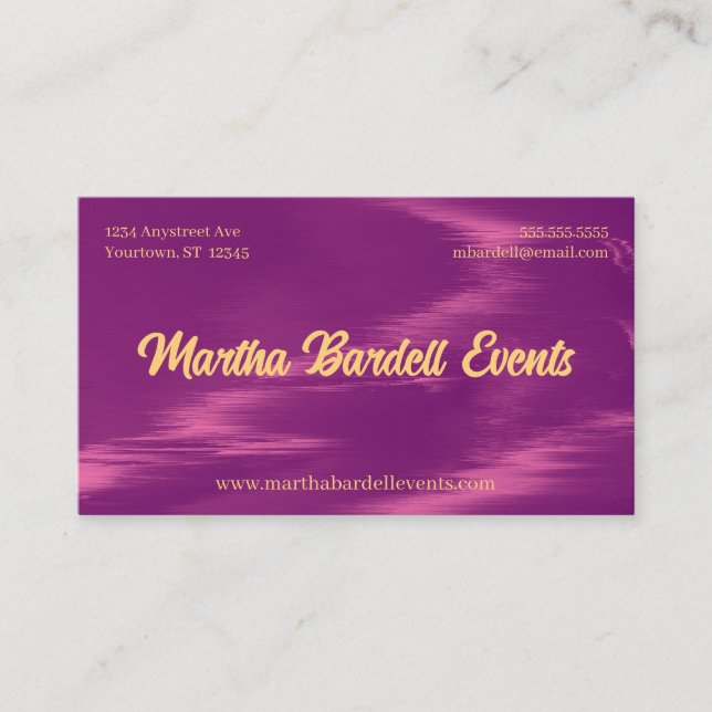 Tarjeta De Visita Magenta Shimmer Event Planner Stylist (Anverso)