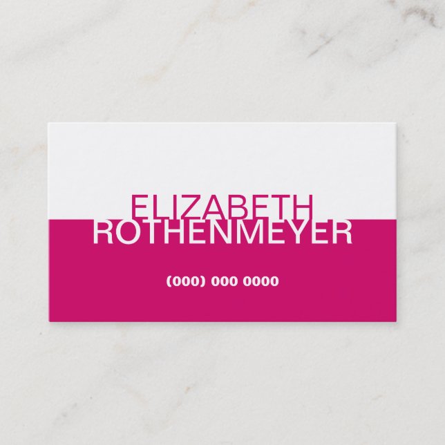Tarjeta de visita magenta simple del panel (Anverso)