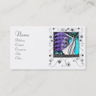 Tarjeta De Visita MAGIA DE LA PRIMAVERA azul brillante morado blanco