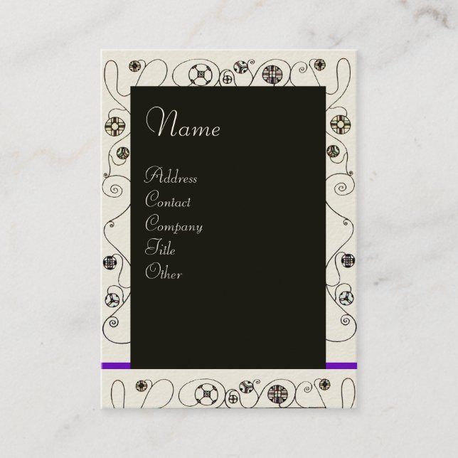 Tarjeta De Visita MAGIA DE LA PRIMAVERA azul brillante morado blanco (Anverso)