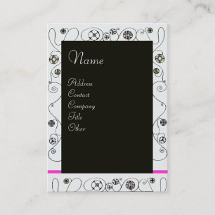 Tarjeta De Visita MAGIA DE LA PRIMAVERA rosa brillante marrón negro