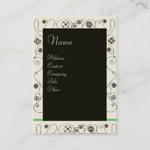 Tarjeta De Visita MAGIA DE LA PRIMAVERA verde blanco brillante negro