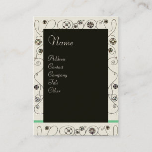 Tarjeta De Visita MAGIA DE LA PRIMAVERA verde blanco brillante negro
