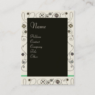 Tarjeta De Visita MAGIA DE LA PRIMAVERA verde blanco brillante negro