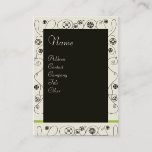 Tarjeta De Visita MAGIA DE LA PRIMAVERA verde blanco negro brillante