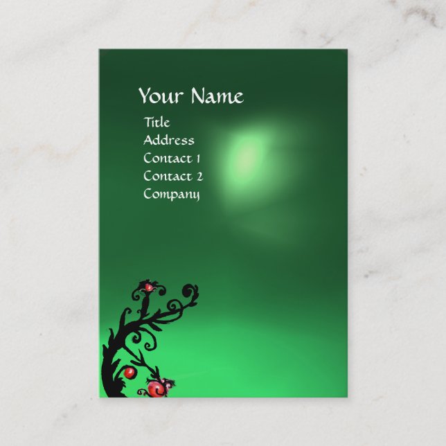 TARJETA DE VISITA MAGIC BERRIES GREEN JADE*GEM MONOGRAM (Anverso)