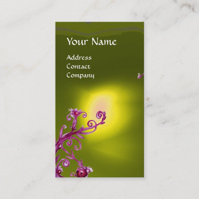 Tarjeta De Visita MAGIC BERRIES MONOGRAM amarillo (Anverso)