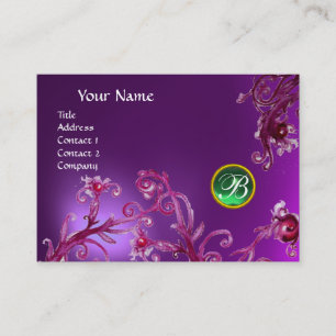 Tarjeta De Visita MAGIC BERRIES MONOGRAM, amethyst morple green