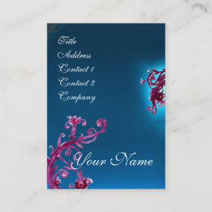 Tarjeta De Visita MAGIC BERRIES MONOGRAM azul púrpura