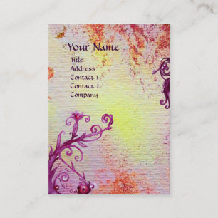 Tarjeta De Visita MAGIC BERRIES MONOGRAM fuchsia morada blanca