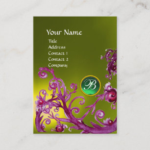 Tarjeta De Visita MAGIC BERRIES MONOGRAM GEM topaz amarillo verde