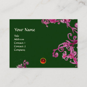 Tarjeta De Visita MAGIC BERRIES MONOGRAM gema rojizo giratorio morad
