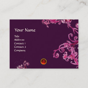 Tarjeta De Visita MAGIC BERRIES MONOGRAM gema rojo