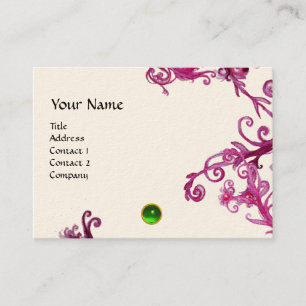 Tarjeta De Visita MAGIC BERRIES MONOGRAM Green Gem, Blanco