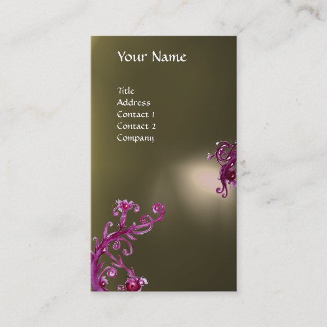 Tarjeta De Visita MAGIC BERRIES MONOGRAM gris (Anverso)