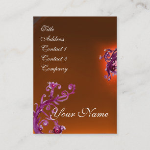 Tarjeta De Visita MAGIC BERRIES MONOGRAM naranja rojo púrpura