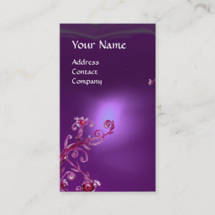 Tarjeta De Visita MAGIC BERRIES MONOGRAM púrpura