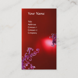 Tarjeta De Visita MAGIC BERRIES MONOGRAM rojo