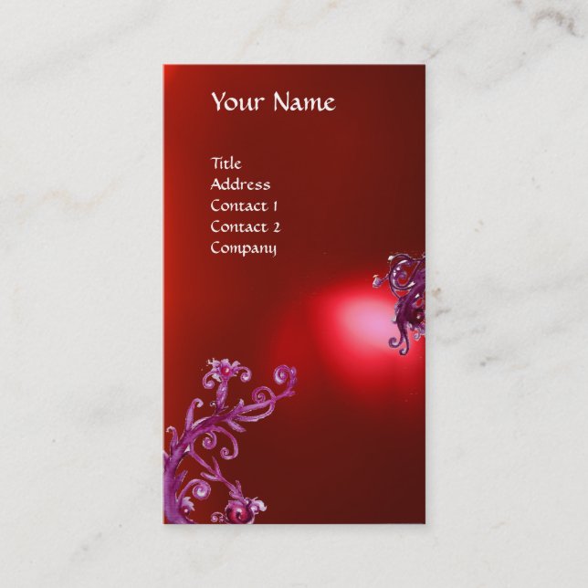 Tarjeta De Visita MAGIC BERRIES MONOGRAM rojo (Anverso)