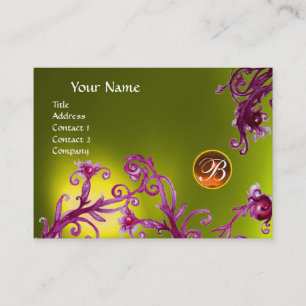 Tarjeta De Visita MAGIC BERRIES MONOGRAM, topaz naranja amarillo