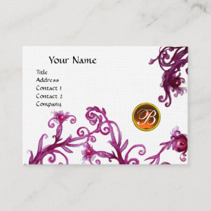Tarjeta De Visita MAGIC BERRIES MONOGRAM, topaz naranja linen