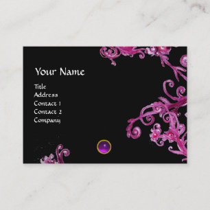 TARJETA DE VISITA MAGIC BERRIES PURPLE AMETHYST GEM MONOGRAM