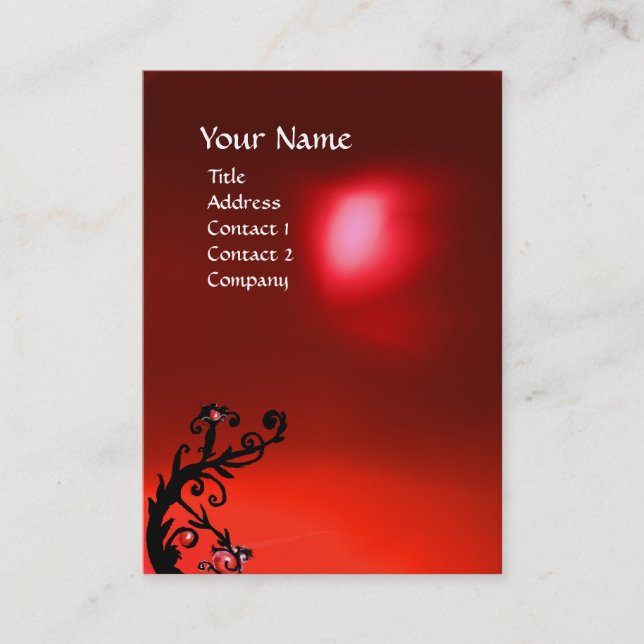 TARJETA DE VISITA MAGIC BERRIES RED RUBY GEM MONOGRAM (Anverso)