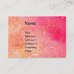 Tarjeta De Visita MAGIC BUTTERFLY rosa ,fuchsia chispas dorado amari