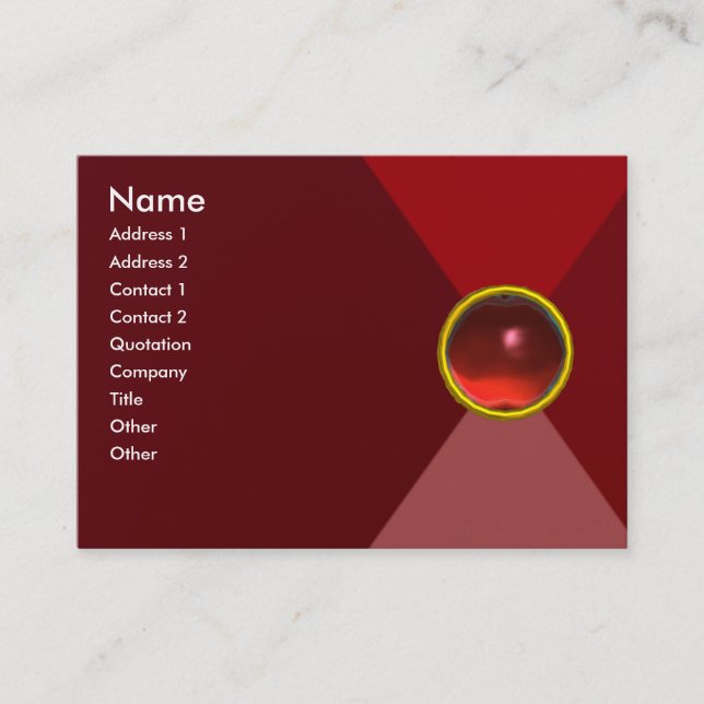 Tarjeta De Visita MAGIC RUBY , rojo brillante brillante (Anverso)