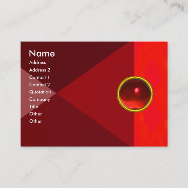 Tarjeta De Visita MAGIC RUBY , rojo brillante brillante (Anverso)